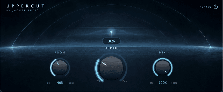 Uppercut plugin at its default Depth, Room and Mix settings